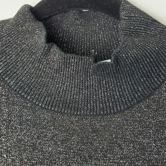 Cooper St. Black Alice Knit Metallic Sweater Dress Size L NEW Long Sleeve - Picture 7 of 9